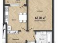 1-бөлмелі пәтер · 47.1 м² · 4/9 қабат, ул. Тлендиева 345, бағасы: 39.5 млн ₸ в Алматы, Бостандыкский р-н