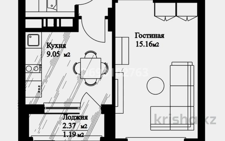 1-бөлмелі пәтер, 37.5 м², 3/9 қабат, Толе Би, бағасы: 15.8 млн 〒 в Астане, Нура р-н — фото 2