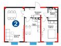 2-бөлмелі пәтер, 74 м², 12/16 қабат, К. Тулеметова 64, бағасы: 36.9 млн 〒 в Шымкенте — фото 9