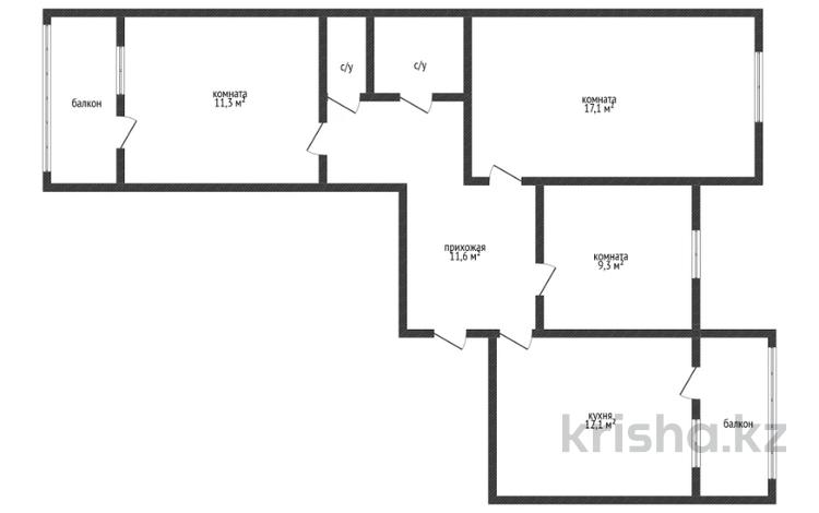 3-комнатная квартира · 67.2 м² · 5/5 этаж, 6 микрорайон 1 за 28 млн ₸ в Костанае — фото 2