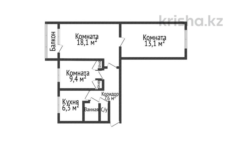 3-комнатная квартира · 60.1 м² · 5/5 этаж, Толстого 50 за 29.5 млн ₸ в Костанае — фото 9