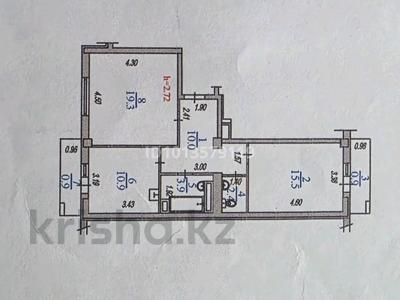 2-бөлмелі пәтер · 63.8 м² · 4/10 қабат, мкр Аксай-1 11/7, бағасы: 46 млн ₸ в Алматы, Ауэзовский р-н