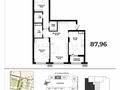 3-комнатная квартира · 87.98 м² · 12/12 этаж, Р. Кошкарбаева 10/3 за ~ 54.2 млн ₸ в Астане, Сарайшык р-н — фото 3