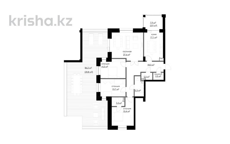 4-бөлмелі пәтер · 150 м², мкр Михайловка , Аманжолова 100, бағасы: 96.1 млн ₸ в Караганде, Казыбек би р-н — фото 2