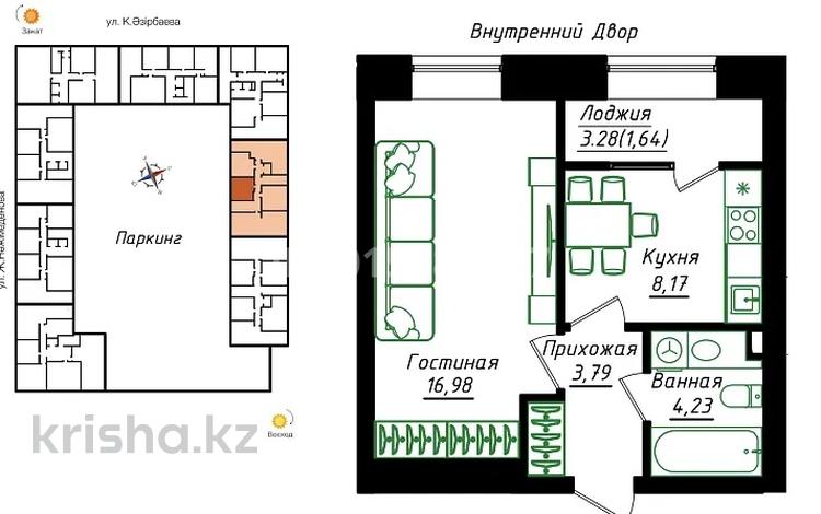 1-комнатная квартира · 35 м² · 2/12 этаж, Жумекен Нажимеденов 26 за 23.2 млн ₸ в Астане, Сарайшык р-н — фото 2