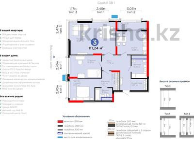 3-бөлмелі пәтер · 112 м² · 16/22 қабат, ​Аль-Фараби 3, бағасы: 98 млн ₸ в Астане, Есильский р-н