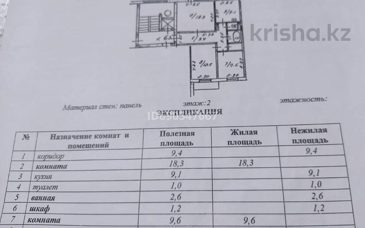 3-комнатная квартира, 63.7 м², 2/9 этаж, Шакарима 54 — Шакарима/Кабанбай Батыра