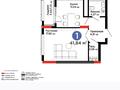 1-бөлмелі пәтер · 41.84 м² · 9/17 қабат, Бухар жырау 20, бағасы: 44 млн ₸ в Астане, Нура р-н