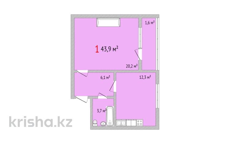 1-комнатная квартира, 43.9 м², 2/5 этаж, Дорожная 3 за ~ 11.9 млн 〒 в  — фото 8