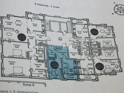 1-бөлмелі пәтер · 44 м² · 2/4 қабат, 193 квартал участок 1690/2, бағасы: 31 млн ₸ в Шымкенте, Енбекшинский р-н