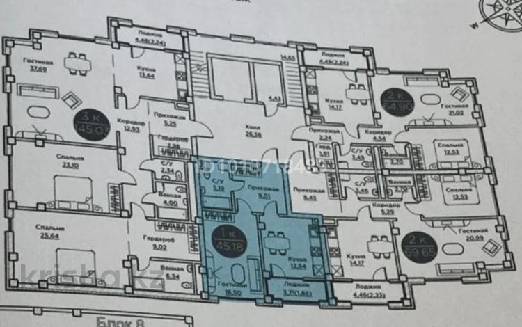 1-бөлмелі пәтер · 44 м² · 2/4 қабат, 193 квартал участок 1690/2, бағасы: 31 млн ₸ в Шымкенте, Енбекшинский р-н — фото 2