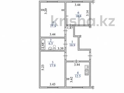 3-бөлмелі пәтер · 76.5 м² · 6/9 қабат, Рыскулбекова, бағасы: 53 млн ₸ в Алматы, Ауэзовский р-н