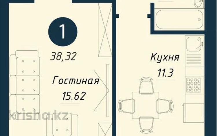 1-бөлмелі пәтер · 38.32 м² · 2/9 қабат, Бейбарыс Султан 13/1, бағасы: 18.5 млн ₸ в Астане, Сарыарка р-н — фото 16