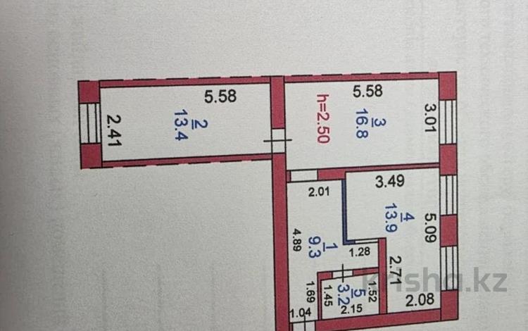 2-бөлмелі пәтер · 56.6 м² · 1/5 қабат, Кубеева 12, бағасы: 19.5 млн ₸ в Костанае — фото 2