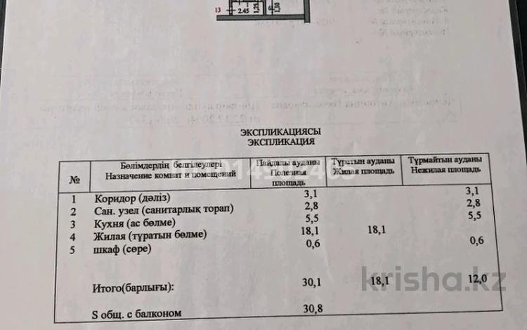 1-комнатная квартира · 30.8 м² · 4/5 этаж, интернациональная 10 за 12.5 млн ₸ в Петропавловске — фото 8