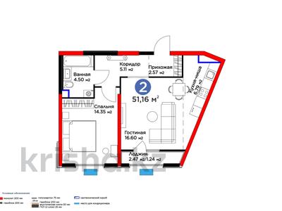 2-комнатная квартира, 51.16 м², Байдибек би 115/10 за ~ 25.2 млн 〒 в Шымкенте