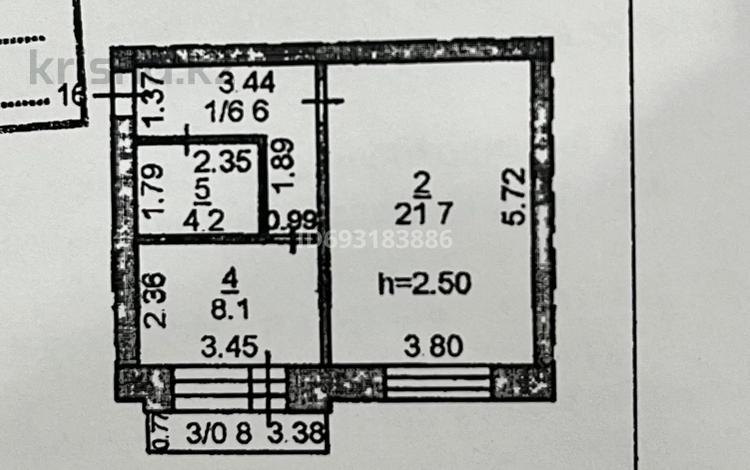 1-комнатная квартира, 41.4 м², 4/4 этаж, Микрорайон Северный, северный 5/1 за 12.8 млн 〒 в Костанае, Микрорайон Северный — фото 2
