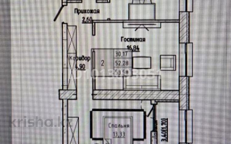 2-бөлмелі пәтер · 54 м² · 4/9 қабат, Айтматова 21, бағасы: 26.5 млн ₸ в Астане, Нура р-н — фото 2