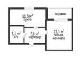 1-бөлмелі пәтер · 41.2 м² · 9/9 қабат, Аэропорт 21, бағасы: 16.5 млн ₸ в Костанае — фото 7