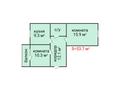 2-бөлмелі пәтер · 53.7 м² · 7/9 қабат, Аэропорт 20, бағасы: 24.9 млн ₸ в Костанае — фото 2