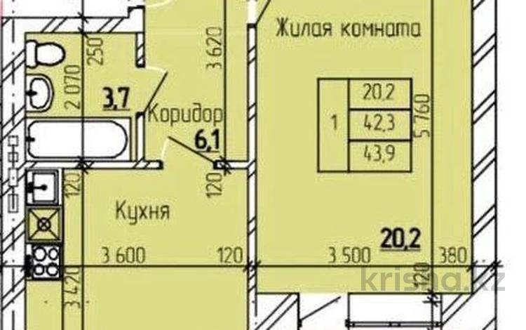 1-комнатная квартира, 43.9 м², 5/5 этаж, Дорожная 3 за ~ 12.3 млн 〒 в  — фото 2