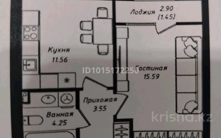 1-бөлмелі пәтер · 36.4 м² · 4/12 қабат, Чингиз Айтматов 77/11, бағасы: 22 млн ₸ в Астане, Сарыарка р-н — фото 2