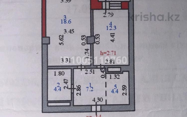 2-комнатная квартира · 49 м² · 5/14 этаж, Кудайбердиулы — ЕНУ, НИИ Травматологии, Аружан, ТойотаЦентр за 24.5 млн ₸ в Астане, Алматы р-н — фото 2