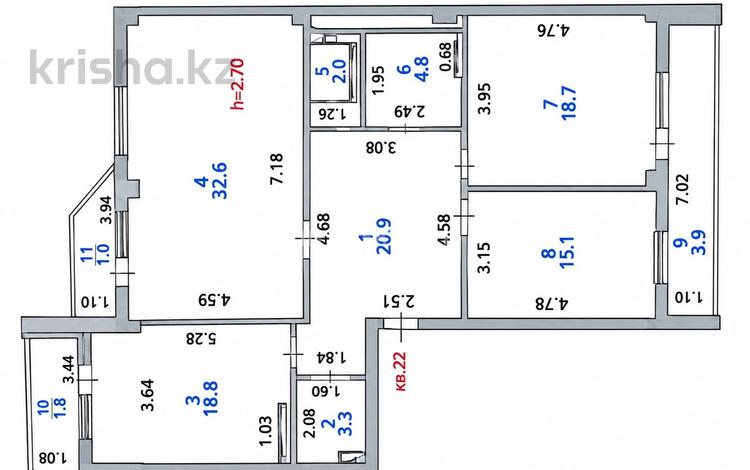 3-комнатная квартира · 120 м² · 2/9 этаж, Бокейхан 30 — Улы дала за 75 млн ₸ в Астане, Есильский р-н — фото 2