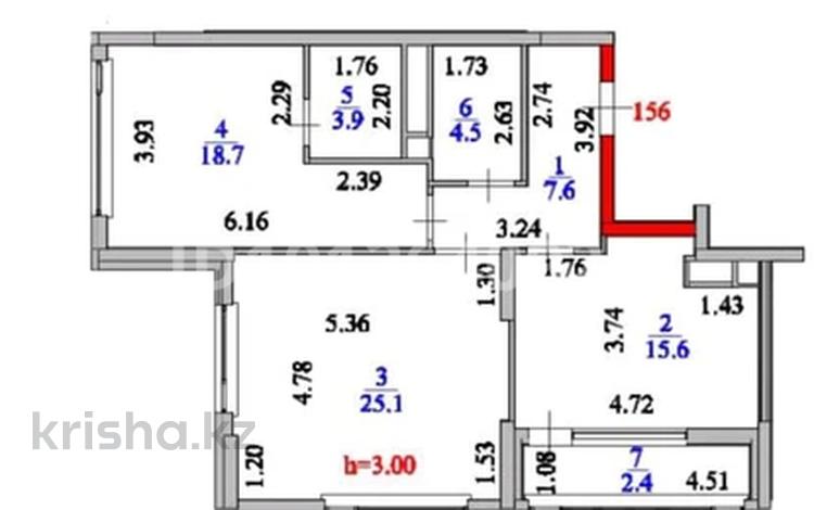 2-комнатная квартира · 78 м² · 12/15 этаж, Турар Рыскулов 3 за 81 млн ₸ в Астане, Есильский р-н — фото 2