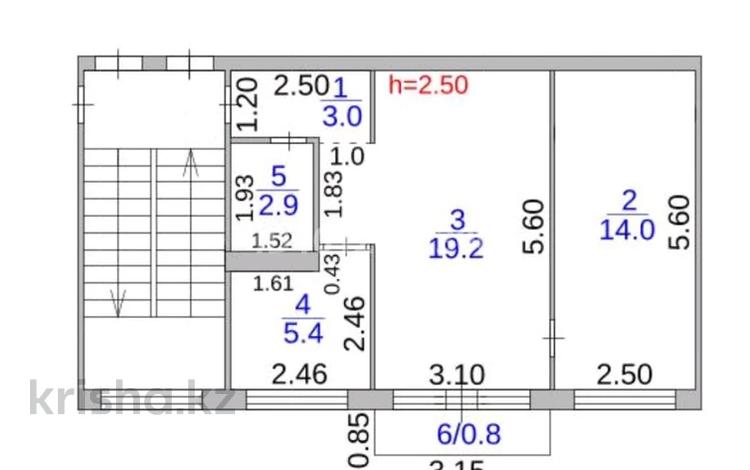 2-комнатная квартира · 45.3 м² · 5/5 этаж, мкр Новый Город, Абдирова 46 — Абдирова гоголя алиханова назарбаева за 15 млн ₸ в Караганде, Казыбек би р-н — фото 9