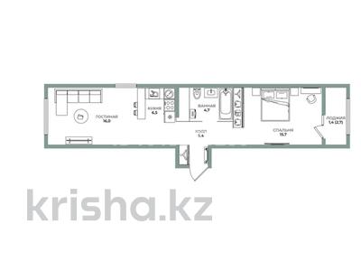 2-комнатная квартира · 49.7 м² · 9/9 этаж, мкр Ботакоз 5 — Рыскулова-Хо Ши Мин, район Алматы Арены за 36 млн ₸ в Алатауский р-н