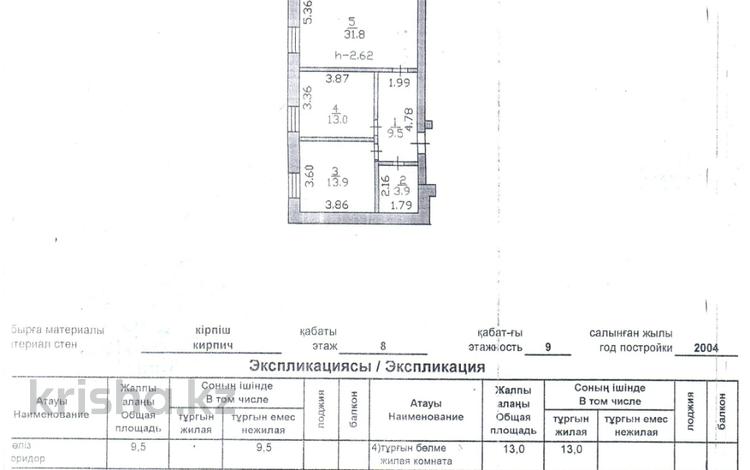 2-комнатная квартира · 72.1 м² · 8/9 этаж, Пушкина 114 за 26 млн ₸ в Петропавловске — фото 9