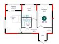 2-бөлмелі пәтер · 66.93 м², ул. Е 882, бағасы: ~ 30.3 млн ₸ в Астане, Нура р-н — фото 3