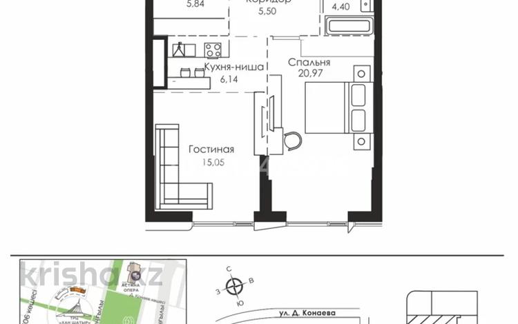 2-бөлмелі пәтер · 57.9 м² · 12/19 қабат, Пр. Туран, около ТРЦ Хан Шатыр, бағасы: ~ 63.1 млн ₸ в Астане — фото 3