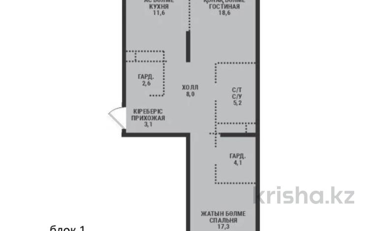 2-комнатная квартира · 71.7 м² · 6/9 этаж, Ботакоз 5 за ~ 39.4 млн ₸ в Алматы, Жетысуский р-н — фото 2