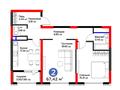 2-бөлмелі пәтер · 67.42 м², Нұрсәт ш/а, Байтерекова 12, бағасы: ~ 48.1 млн ₸ в Шымкенте, Каратауский р-н — фото 3