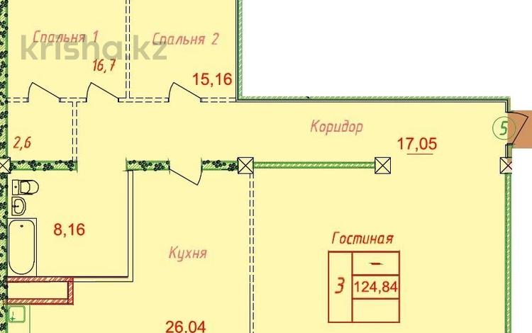 3-бөлмелі пәтер, 125.3 м², 2/10 қабат, Илияса Есенберлина 66, бағасы: ~ 48.9 млн 〒 в Усть-Каменогорске — фото 2