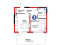 1-комнатная квартира · 43.73 м², Тараз за ~ 34.5 млн 〒 в Алматы, Турксибский р-н — фото 2