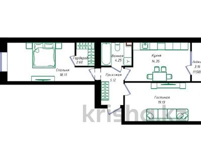2-комнатная квартира · 65.9 м² · 11/12 этаж, ул. Чингиза Айтматова 77/11 за 29.9 млн ₸ в Астане, Сарыарка р-н