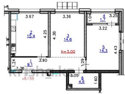 2-бөлмелі пәтер · 60 м² · 6/6 қабат, Микрорайон Гажайып 31, бағасы: 41 млн ₸ в Алматы, Алатауский р-н