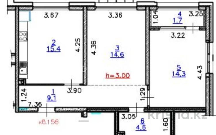 2-бөлмелі пәтер · 60 м² · 6/6 қабат, Микрорайон Гажайып 31, бағасы: 41 млн ₸ в Алматы, Алатауский р-н — фото 2
