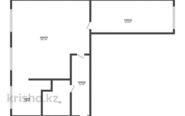 2-бөлмелі пәтер · 57.3 м² · 1/5 қабат, мирошниченко 3, бағасы: 16.5 млн 〒 в Костанае — фото 2