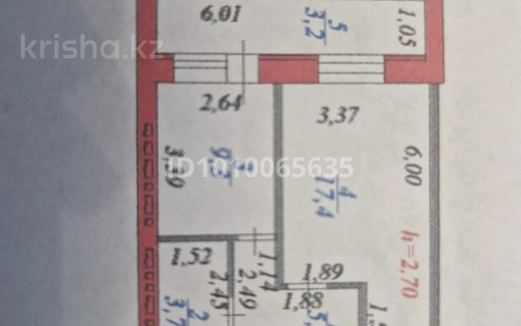 1-комнатная квартира · 38.6 м² · 7/7 этаж, Болекпаева 10/1 за 25 млн ₸ в Астане, Алматы р-н — фото 2