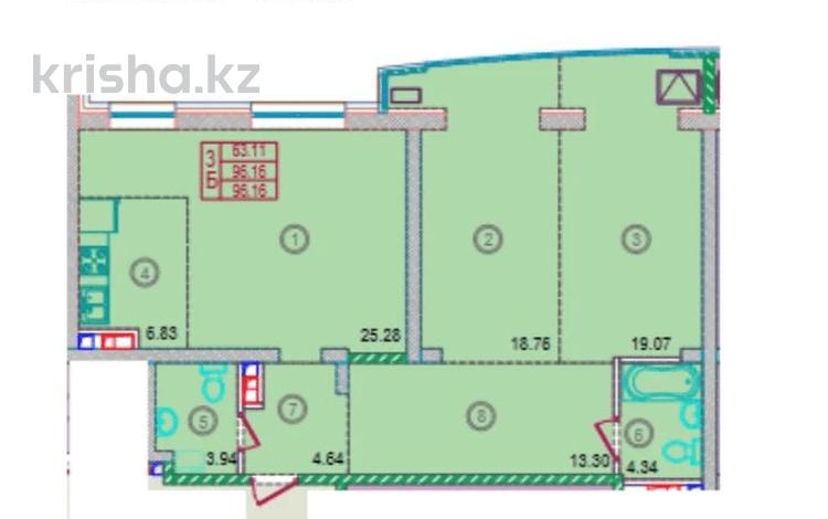 3-комнатная квартира · 112 м² · 8/12 этаж, Аскарова 8, 8/1, 8/2, 8/3 — Саина за ~ 94.5 млн ₸ в Алматы, Бостандыкский р-н — фото 2