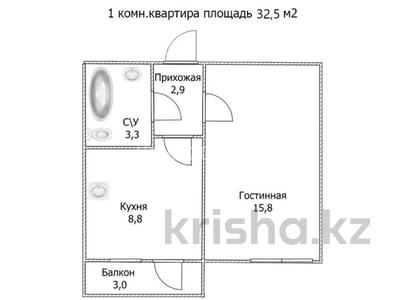 1-бөлмелі пәтер · 33 м² · 3/10 қабат, ул. А-92 5/2, бағасы: 14 млн ₸ в Астане, Сарайшык р-н