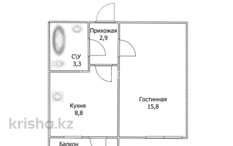 1-комнатная квартира · 33 м² · 3/10 этаж, ул. А-92 5/2 за 14 млн ₸ в Астане, Сарайшык р-н — фото 2