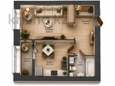 1-комнатная квартира · 40.55 м², Улы Дала 36 за 28.5 млн ₸ в Астане, Нура р-н