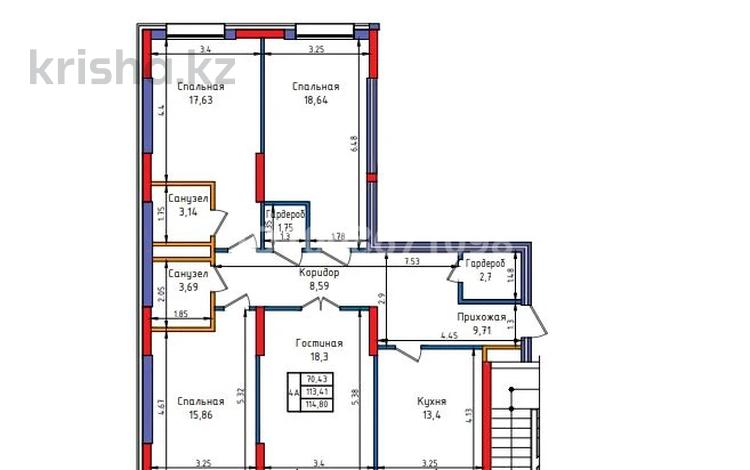 4-бөлмелі пәтер · 114.8 м² · 8/10 қабат, Казыбек би 1/3, бағасы: ~ 51.7 млн ₸ в Усть-Каменогорске — фото 13