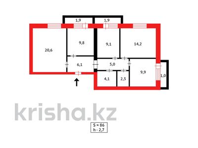 4-комнатная квартира · 87 м² · 2/10 этаж, мкр Юго-Восток, Сарыарка 6 за 46 млн ₸ в Караганде, Казыбек би р-н