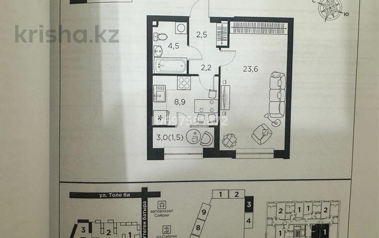 1-комнатная квартира, 43.2 м², 2/16 этаж, Утеген батыра за 35 млн 〒 в Алматы, Алмалинский р-н — фото 2